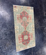 Turkish Mini Rug Oriental Hand Knotted Vintage Rug  1'7'' x  3'1'' #12258