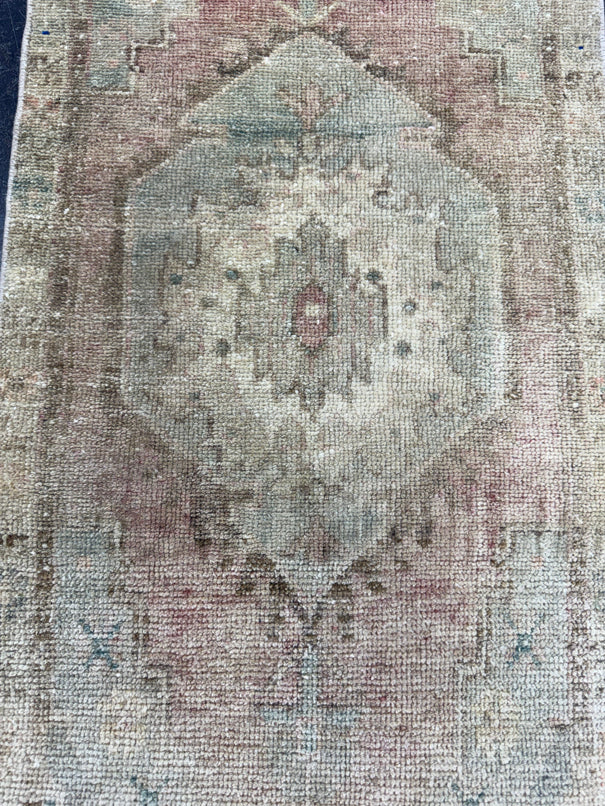 Turkish Mini Rug Oriental Hand Knotted Vintage Rug  1'7'' x  3'4'' #12257