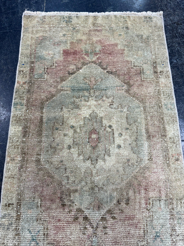 Turkish Mini Rug Oriental Hand Knotted Vintage Rug  1'7'' x  3'4'' #12257