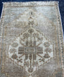 Turkish Mini Rug Oriental Hand Knotted Vintage Rug  1'9'' x  3' #12256