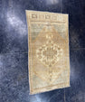 Turkish Mini Rug Oriental Hand Knotted Vintage Rug  1'9'' x  3' #12256