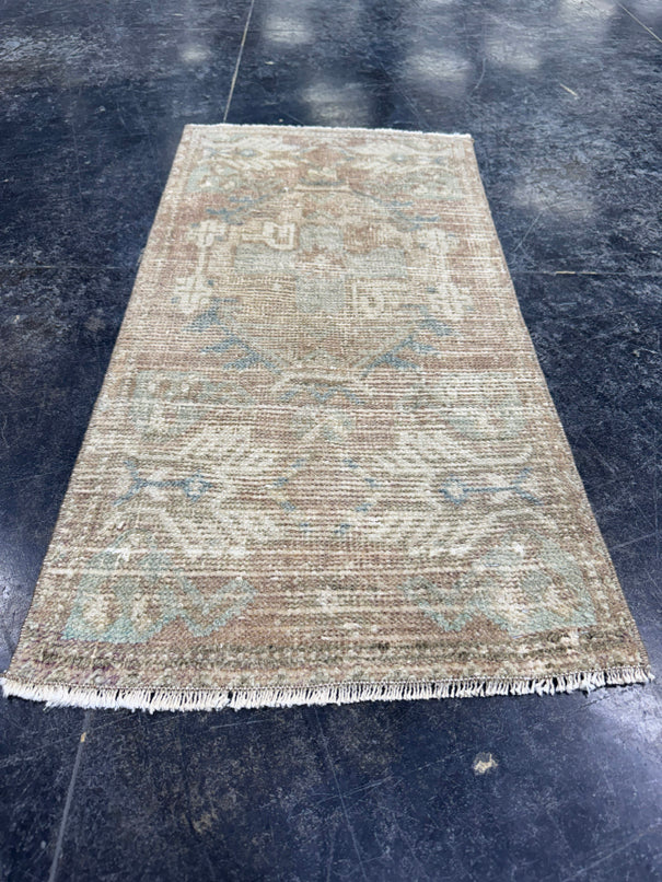 Turkish Mini Rug Oriental Hand Knotted Vintage Rug  1'5'' x  3' #12255