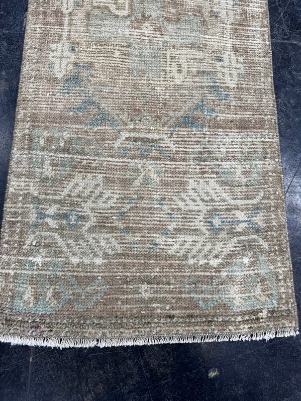 Turkish Mini Rug Oriental Hand Knotted Vintage Rug  1'5'' x  3' #12255