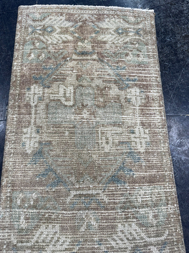 Turkish Mini Rug Oriental Hand Knotted Vintage Rug  1'5'' x  3' #12255