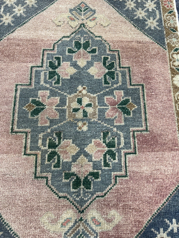 Turkish Mini Rug Oriental Hand Knotted Vintage Rug  1'9'' x  2'9'' #12254