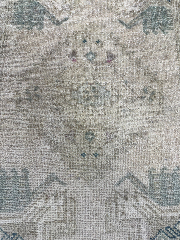 Turkish Mini Rug Oriental Hand Knotted Vintage Rug  1'6'' x  3'1'' #12253