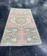 Turkish Mini Rug Oriental Hand Knotted Vintage Rug  1'7'' x  3' #12252