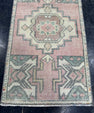 Turkish Mini Rug Oriental Hand Knotted Vintage Rug  1'7'' x  3' #12252