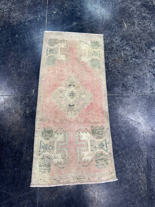 Turkish Mini Rug Oriental Hand Knotted Vintage Rug  1'6'' x  3'4'' #12251