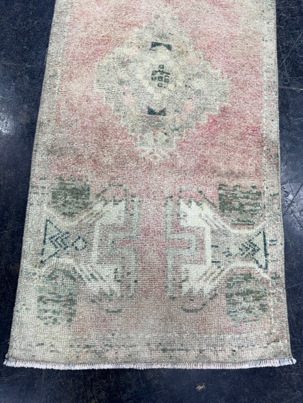 Turkish Mini Rug Oriental Hand Knotted Vintage Rug  1'6'' x  3'4'' #12251