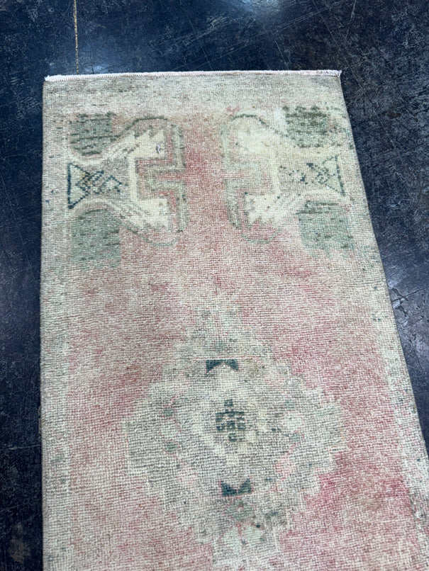 Turkish Mini Rug Oriental Hand Knotted Vintage Rug  1'6'' x  3'4'' #12251