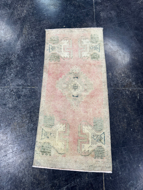 Turkish Mini Rug Oriental Hand Knotted Vintage Rug  1'6'' x  3'4'' #12251