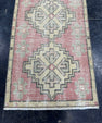 Turkish Mini Rug Oriental Hand Knotted Vintage Rug  1'5'' x  3' #12246
