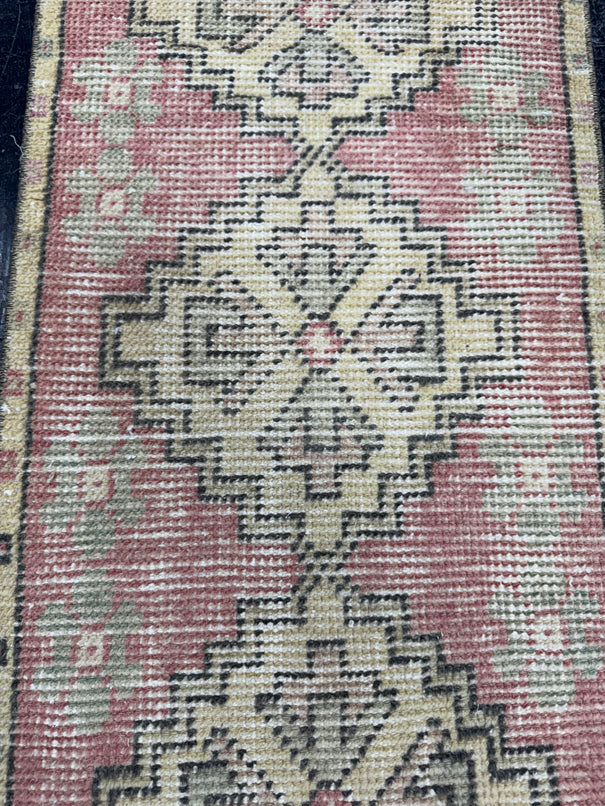 Turkish Mini Rug Oriental Hand Knotted Vintage Rug  1'5'' x  3' #12246