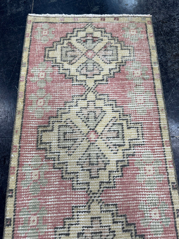 Turkish Mini Rug Oriental Hand Knotted Vintage Rug  1'5'' x  3' #12246