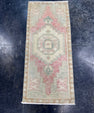 Turkish Mini Rug Oriental Hand Knotted Vintage Rug  1'5'' x  3'3'' #12248