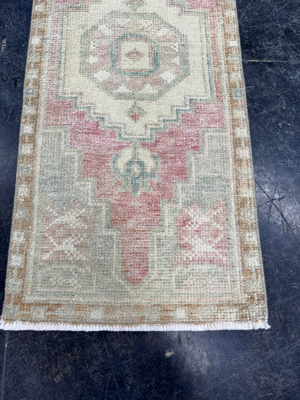 Turkish Mini Rug Oriental Hand Knotted Vintage Rug  1'5'' x  3'3'' #12248