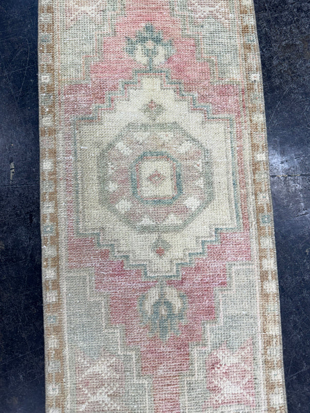 Turkish Mini Rug Oriental Hand Knotted Vintage Rug  1'5'' x  3'3'' #12248