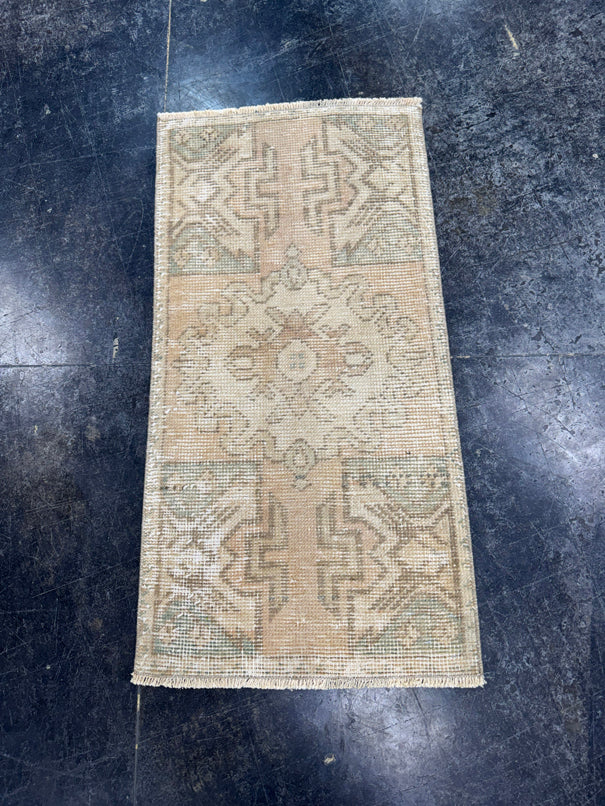 Turkish Mini Rug Oriental Hand Knotted Vintage Rug  1'6'' x  3' #12249