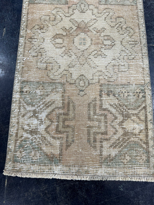 Turkish Mini Rug Oriental Hand Knotted Vintage Rug  1'6'' x  3' #12249