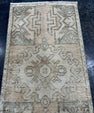 Turkish Mini Rug Oriental Hand Knotted Vintage Rug  1'6'' x  3' #12249