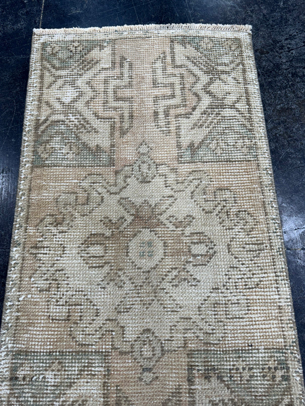 Turkish Mini Rug Oriental Hand Knotted Vintage Rug  1'6'' x  3' #12249