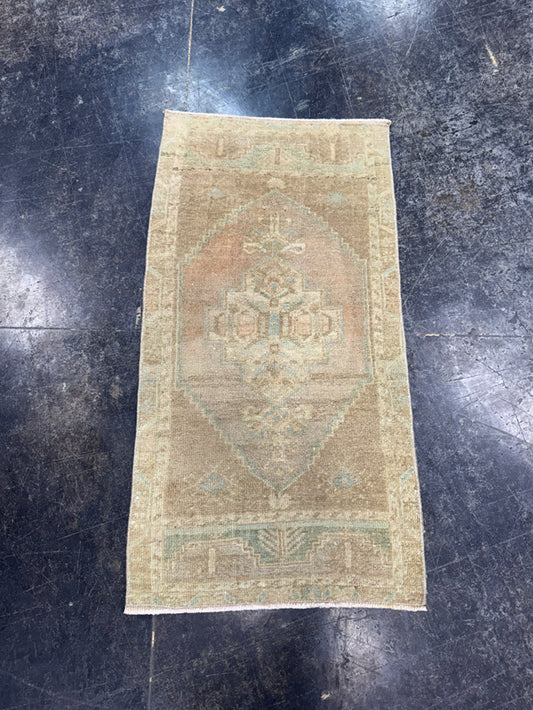 Turkish Mini Rug Oriental Hand Knotted Vintage Rug  1'6'' x  2'10'' #12250