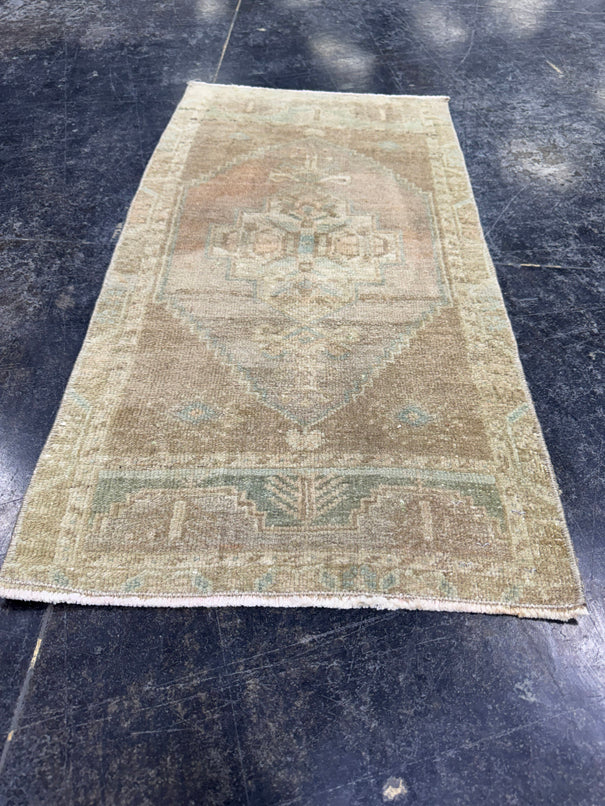 Turkish Mini Rug Oriental Hand Knotted Vintage Rug  1'6'' x  2'10'' #12250