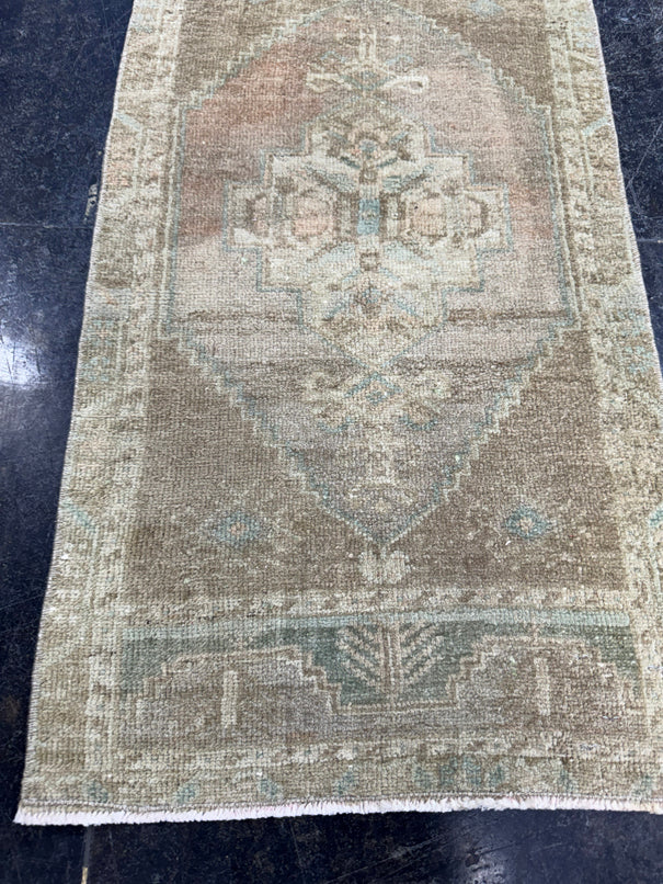 Turkish Mini Rug Oriental Hand Knotted Vintage Rug  1'6'' x  2'10'' #12250