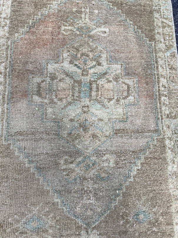 Turkish Mini Rug Oriental Hand Knotted Vintage Rug  1'6'' x  2'10'' #12250