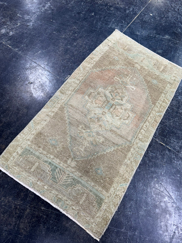 Turkish Mini Rug Oriental Hand Knotted Vintage Rug  1'6'' x  2'10'' #12250