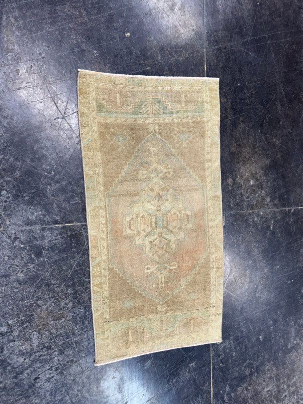 Turkish Mini Rug Oriental Hand Knotted Vintage Rug  1'6'' x  2'10'' #12250