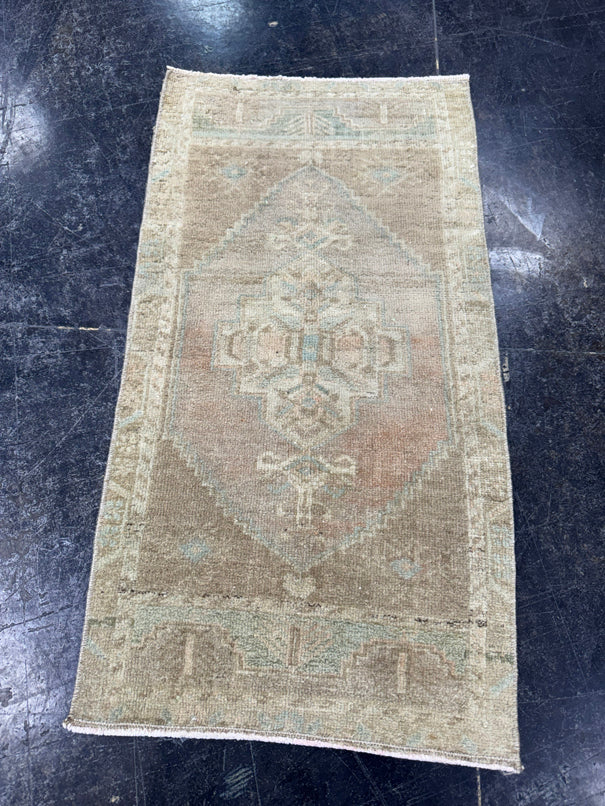 Turkish Mini Rug Oriental Hand Knotted Vintage Rug  1'6'' x  2'10'' #12250