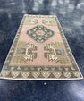 Turkish Mini Rug Oriental Hand Knotted Vintage Rug  1'8'' x  3'6'' #12243