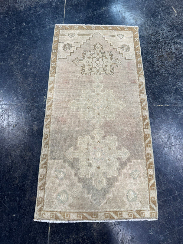 Turkish Mini Rug Oriental Hand Knotted Vintage Rug  1'6'' x  3' #12244