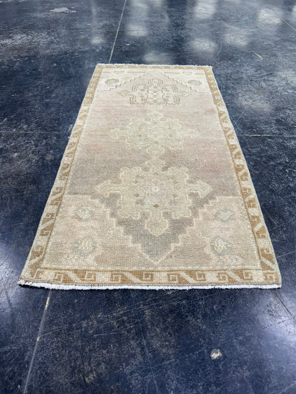 Turkish Mini Rug Oriental Hand Knotted Vintage Rug  1'6'' x  3' #12244