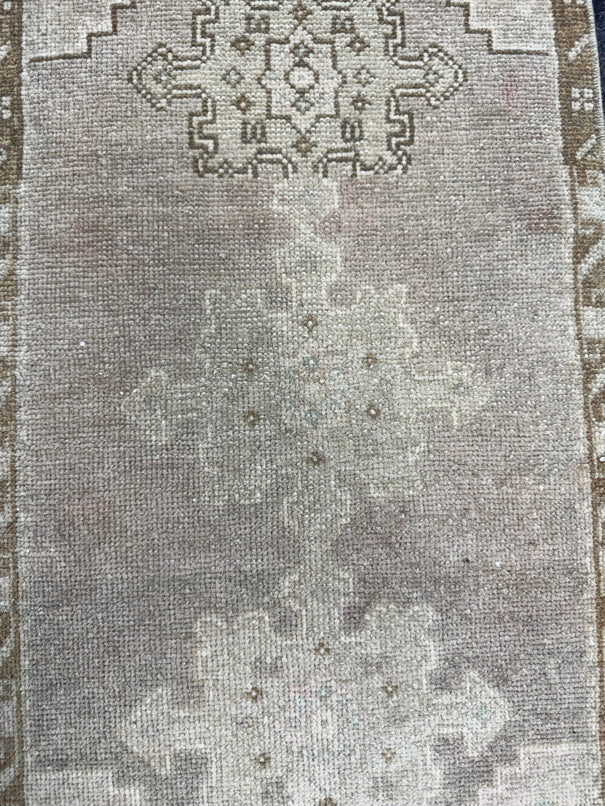 Turkish Mini Rug Oriental Hand Knotted Vintage Rug  1'6'' x  3' #12244