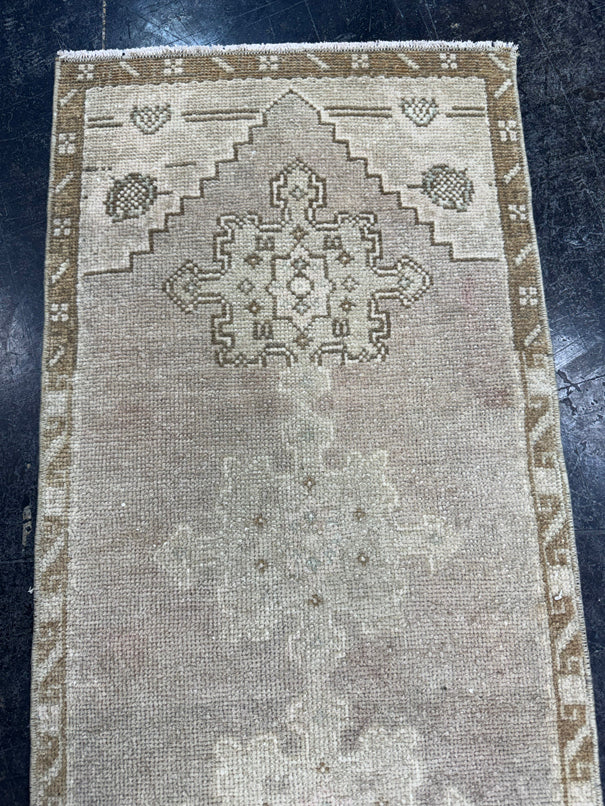 Turkish Mini Rug Oriental Hand Knotted Vintage Rug  1'6'' x  3' #12244