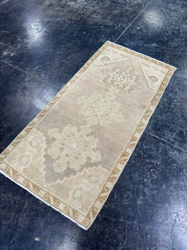 Turkish Mini Rug Oriental Hand Knotted Vintage Rug  1'6'' x  3' #12244