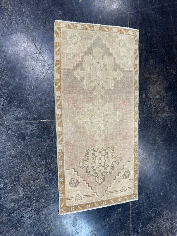 Turkish Mini Rug Oriental Hand Knotted Vintage Rug  1'6'' x  3' #12244