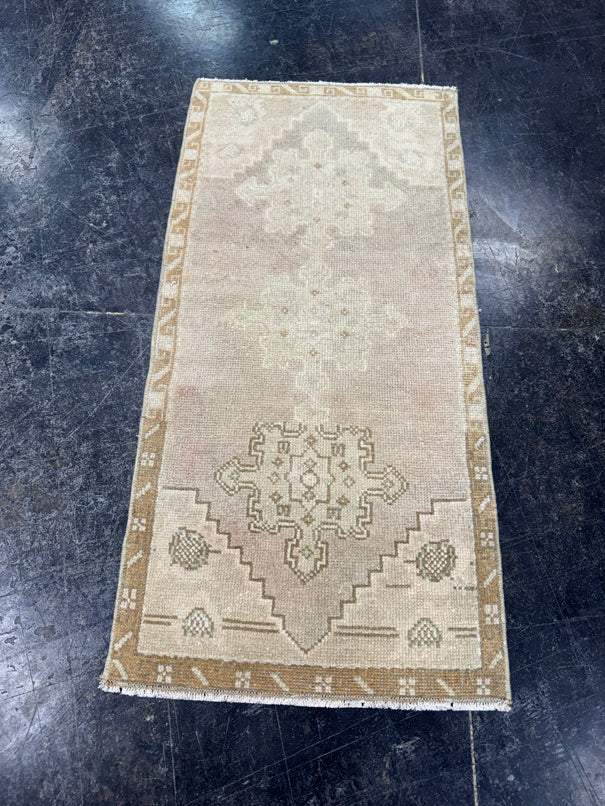 Turkish Mini Rug Oriental Hand Knotted Vintage Rug  1'6'' x  3' #12244