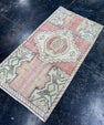 Turkish Mini Rug Oriental Hand Knotted Vintage Rug  1'7'' x  3' #12241
