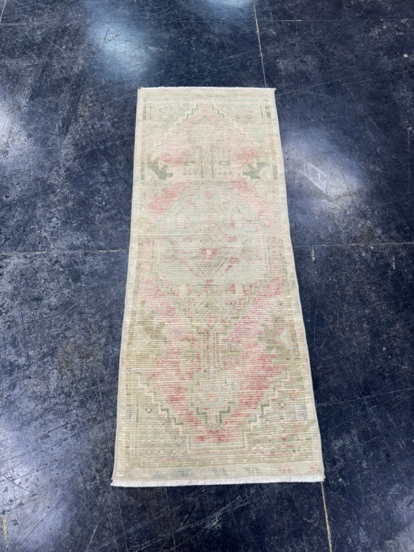 Turkish Mini Rug Oriental Hand Knotted Vintage Rug  1'5'' x  3'8'' #12242