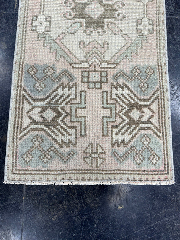 Turkish Mini Rug Oriental Hand Knotted Vintage Rug  1'6'' x  3'1'' #12240