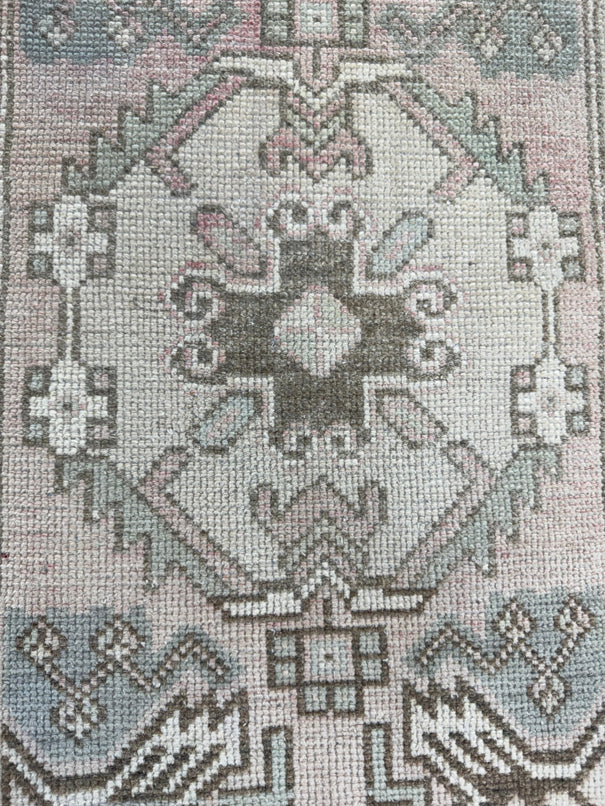 Turkish Mini Rug Oriental Hand Knotted Vintage Rug  1'6'' x  3'1'' #12240