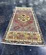 Turkish Mini Rug Oriental Hand Knotted Vintage Rug  1'6'' x  3'1'' #12239