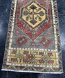 Turkish Mini Rug Oriental Hand Knotted Vintage Rug  1'6'' x  3'1'' #12239