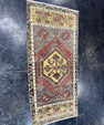 Turkish Mini Rug Oriental Hand Knotted Vintage Rug  1'6'' x  3'1'' #12239