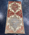 Turkish Mini Rug Oriental Hand Knotted Vintage Rug  1'7'' x  3'6'' #12238