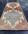 Turkish Mini Rug Oriental Hand Knotted Vintage Rug  1'7'' x  3'6'' #12238